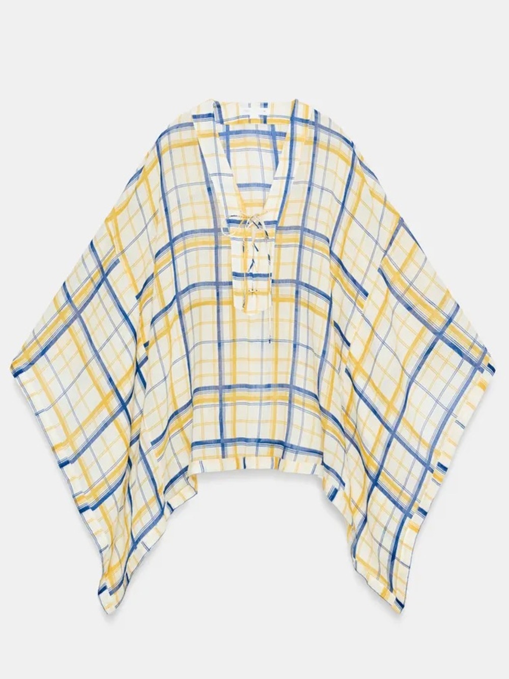 ZARA 100% RAMIE PLAID TUNIC ZW COLLECTION